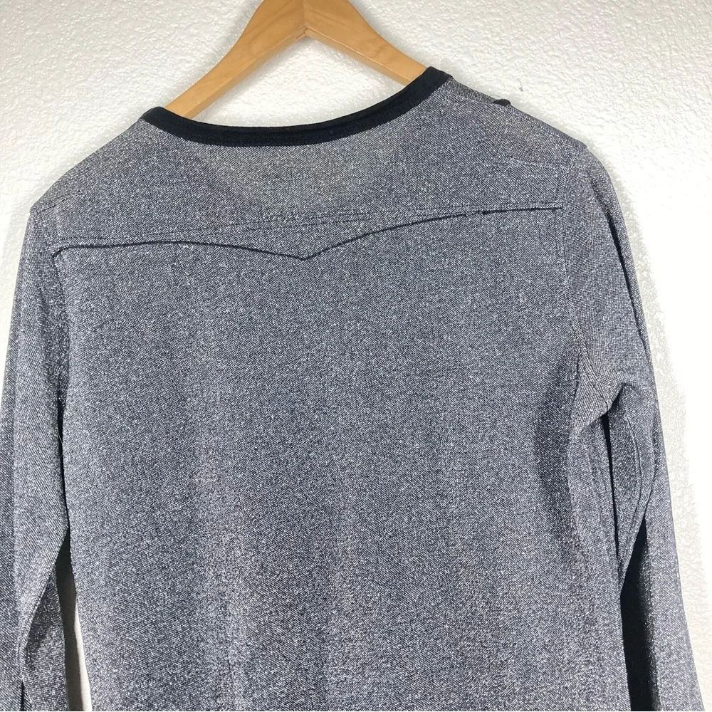 Zadig & Voltaire Metallic Dress Small Crew Neck Long Sleeves Silver Black - Picture 13 of 16